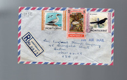 5CRT1252 - MONTSERRAT 1970, Raccomandata Commerciale Per Gli USA - Cuckoos & Turacos