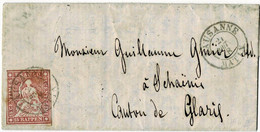 1858, 15 Rp. Guter Schnitt , Klar " LAUSANNE " Kpl. Brief, A6136 - Cartas & Documentos