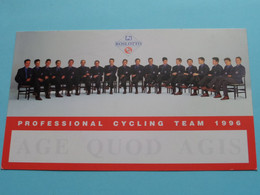 ROSLOTTO - ZG Mobili ( Professional Cycling Team 1996 - AGE QUOD AGIS ) Carte Publi Format 10,5 X 17 Cm. ( 2 Scans ) ! - Cyclisme