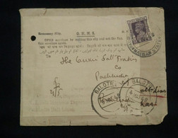 George VI Stamp Used In 1948 With Economy Slip , Marwar State , Baltora , OHMS To Salt Trading Co.(**) India Inde Indien - Nuevos