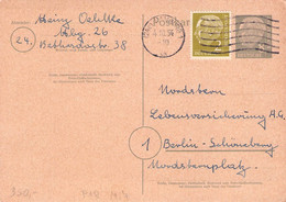 BR DEUTSCHLAND - POSTKARTE 8 PF 1954 Mi #P18 / QG223 - Postkaarten - Gebruikt