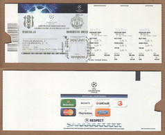 AC - BESIKTAS JK v MANCHESTER UNITED CHAMPIONS LEAGUE 15 SEPTEMBER 2009 FOOTBALL - SOCCER TICKET - Match Tickets