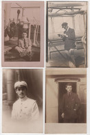 Carte Photo Lot De 7 Marine Marchande Guerre WWI Commandant Du Transport Auxiliaire Saint MICHEL Cachet Sur La 1ère - Oorlog