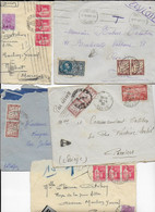 MAROC  Cachet Postal De  RABAT  Lot De 5 Enveloppes Avec Timbres Taxes Entre 1934 Et  1937 - Otros - África
