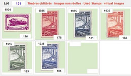 1934-1935 Belgium Railways Lot 131- 6 Used Stamps OBP/COB 176 178 181 182 183 184 - 1923-1941