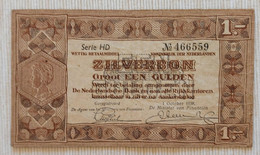 Netherlands 1938 - ‘Zilverbon - 1 Gulden’ - Serie HD - No 466559 - P# 61 - VVF - 1 Florín Holandés (gulden)