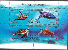 FAUNA, 2020, MNH, TURTLES, ENDANGERED SPECIES, SHEETLET - Turtles