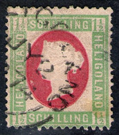 Heligoland JY2 1874 Auf 1 1/2 Shilling Hellgrün/karmin - Helgoland Nr. 10 Mit DZ/Abart - Helgoland