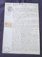 1924 Acte Notarial Notaire Manuscrit Autorisation Maritale Cachet Humide Republique Francaise 2 F Et Cachet à Sec - Manuscripts