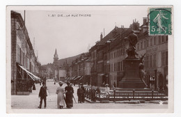 88 VOSGES - SAINT DIE Rue Thiers, Traitée En Carte Photo - Saint Die