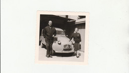 PHOTO (9x9 Cm) COUPLE 2CV CAMIONNETTE 1964 PENSE N° 713 JF 51 - Photographs