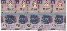 MEXICO   New  50 Pesos  POLIMER Issue  DATED  31-3-2021 -  ( Set Of 5 Different Signatures ) UNC - Mexico