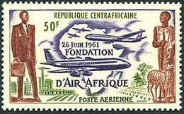Centrafricaine Centrafrican 1962 Boeing 707 Air Afrique (Yvert PA 5, Michel 22, St Gibbons 24, Scott C 5) - Aerei