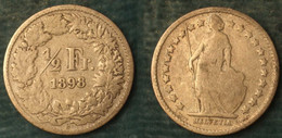 M_p> Svizzera 1/2 Franco O 50 Centesimi 1898 In Argento,2,5 Grammi Titolo 835/oo - 1/2 Franken
