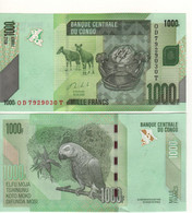 CONGO DEMOCRATIC Republic  New 1'000 Francs P101c   New Date 2020  ( Okapi +  Parrot )  UNC - République Démocratique Du Congo & Zaïre