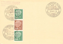 SAARLAND - SONDERSTEMPEL 3.6.1957 100 JAHRE MERZIG Mi #380, 382 / YZ212 - Brieven En Documenten