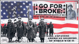 2021 NEW *** USA United States Cover Go For Broke, First Day Cover Japanese Japan Army World War II (**) - Guerre Mondiale (Seconde)