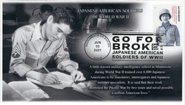 2021 NEW *** USA United States Cover Go For Broke, First Day Cover Japanese Japan Army World War II (**) - Guerre Mondiale (Seconde)