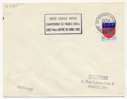 FRANCE - Env Affr. 0,20 St Lô - OMEC "Moto Cross Inter Championnat De France 500cc ERCÉ Pré Liffré 23 Avril 1967" RENNES - Motorräder