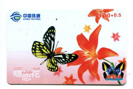 Télécarte China Tietong : Papillon - Farfalle
