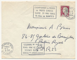 FRANCE - Env Affr. 0,25 Marianne Decaris - OMEC "Championnats Du Monde De Moto-Cross SUCE 31 Mai 1964..." NANTES RP - Motorbikes