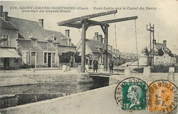- Cher -ref-710 - Saint Amand Montrond - St Amand Montrond - Pont Levis Canal Du Berry Quartier Cheval Blanc - Canaux - - Saint-Amand-Montrond