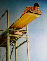 ►  NORMAN ROCKWELL - Le Plongeoir  - Belle Reproduction En Carte Moderne USA - Kunst- Und Turmspringen