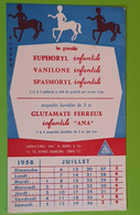 Buvard 735 CALENDRIER - Laboratoire Ana - EUPHORYL Centaure -Etat D'usage:voir Photos- 12x20.5 Cm Environ - JUILLET 1958 - Produits Pharmaceutiques