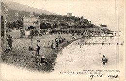 CORSE  - BASTIA - LA PLAGE - 1908 Impr. C. Piaggi - Bastia