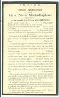 Doodsprentje Van Leeuwen Zulma 03-03-1887 Evergem	29-12-1951 Zuster Maria Raphaël, Arme Claren Coletienen Geraardsbergen - Décès