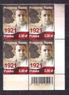 POLAND 2021 - THE SILESIAN RISING, WOJCIECH KORFANTY BLOCK Of 4 R MNH - Nuevos