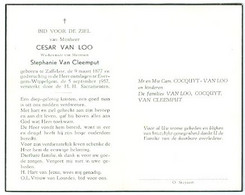 Doodsprentje Van Loo Cesar   	09-03-1877 Zaffelare	05-09-1957 Evergem		Weduwnaar Van Stephanie Van Cleemput - Overlijden