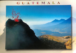 Postcard Pacaya Volcano 2015, Circulated In El Salvador ( Romero And Butterfly Stamps) - Guatemala