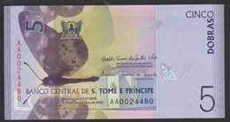 Saint Thomas Ja Prince 5 Dobras 2020 Pnew UNC - Sao Tome En Principe