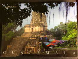 Postcard Tikal 2015, Circulated In El Salvador ( Coat Of Arms Stamps) - Guatemala