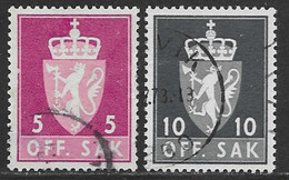 Norway, Scott # O65-6 Used Coat Of Arms, 1955 - Service