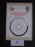 1977 COMMONWEALTH HEADS OF GOVERNMENT MEETING P.H.Q. CARD WITH FIRST DAY OF ISSUE POSTMARK. ( 02339 )(J) - Carte PHQ