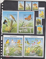 Tanzania 2000 Butterflies Birds Flowers Set+2s/s MNH - Farfalle