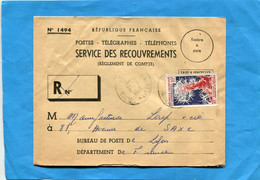 MARCOPHILIE-lettre Nouvelle Calédonie ->Françe--service Recouvrements  -cad  1968 Stamp N°323 Alcyonium - Storia Postale