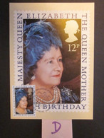 1980 THE 80th BIRTHDAY OF THE QUEEN MOTHER P.H.Q. CARD WITH FIRST DAY OF ISSUE POSTMARK. ( 02353 )(D) - PHQ Cards