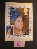 1980 THE 80th BIRTHDAY OF THE QUEEN MOTHER P.H.Q. CARD WITH FIRST DAY OF ISSUE POSTMARK. ( 02354 )(E) - Carte PHQ