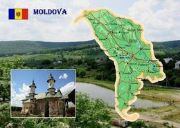 Moldova Country Map New Postcard Moldawien Landkarte AK - Moldavië