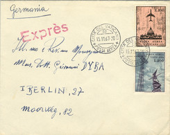 1967 , VATICANO / VATICANE - SOBRE CIRCULADO A BERLIN , CORREO AÉREO EXPRÉS , LLEGADA - Covers & Documents