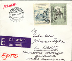 1976 , VATICANO / VATICANE - SOBRE CIRCULADO A EGIPTO , CORREO AÉREO , NICOLAUS COPERNICUS , NERSES SHNORALI - Brieven En Documenten