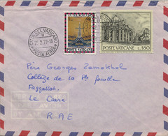 1977 , VATICANO / VATICANE - SOBRE CIRCULADO A EGIPTO , CORREO AÉREO , LLEGADA - Covers & Documents