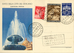 1950 , VATICANO / VATICANE - ENTERO POSTAL  , FRANQUEO COMPLEMENTARIO , AÑO JUBILAR - Covers & Documents