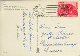 1949  , VATICANO / VATICANE - T.P. CIRCULADA , PANORAMA DALLA CUPOLA DI S. PIETRO - Briefe U. Dokumente