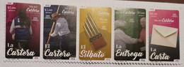 Mexico 2021 Mailman Day Using Pandemic Mask Covid Set Of 5 Stamps MNH S - Mexiko