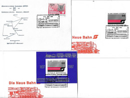 1875y: 2222 Bad Pirawarth, 90 Jahre NÖ Landesbahn, 3 Belege Aus 1993 - Mistelbach