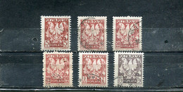 Pologne 1951-52 Yt 125 129 129A 131 133-134 Valeur En Groszy-or - Taxe